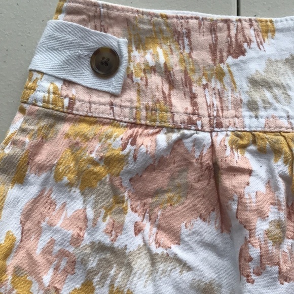 OLD Navy linen blend watercolour floral mini skirt pockets size 2 - Picture 4 of 8